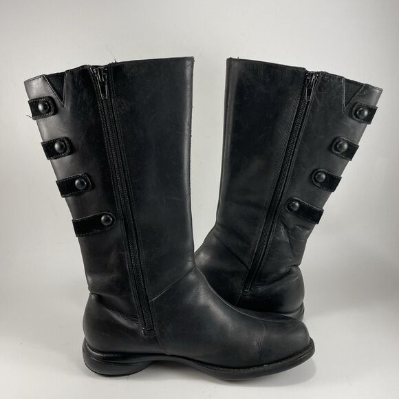 Merrell Tetra Launch Waterproof Black Side Zip Polartec Leather Boots Womens 6 - Picture 4 of 11